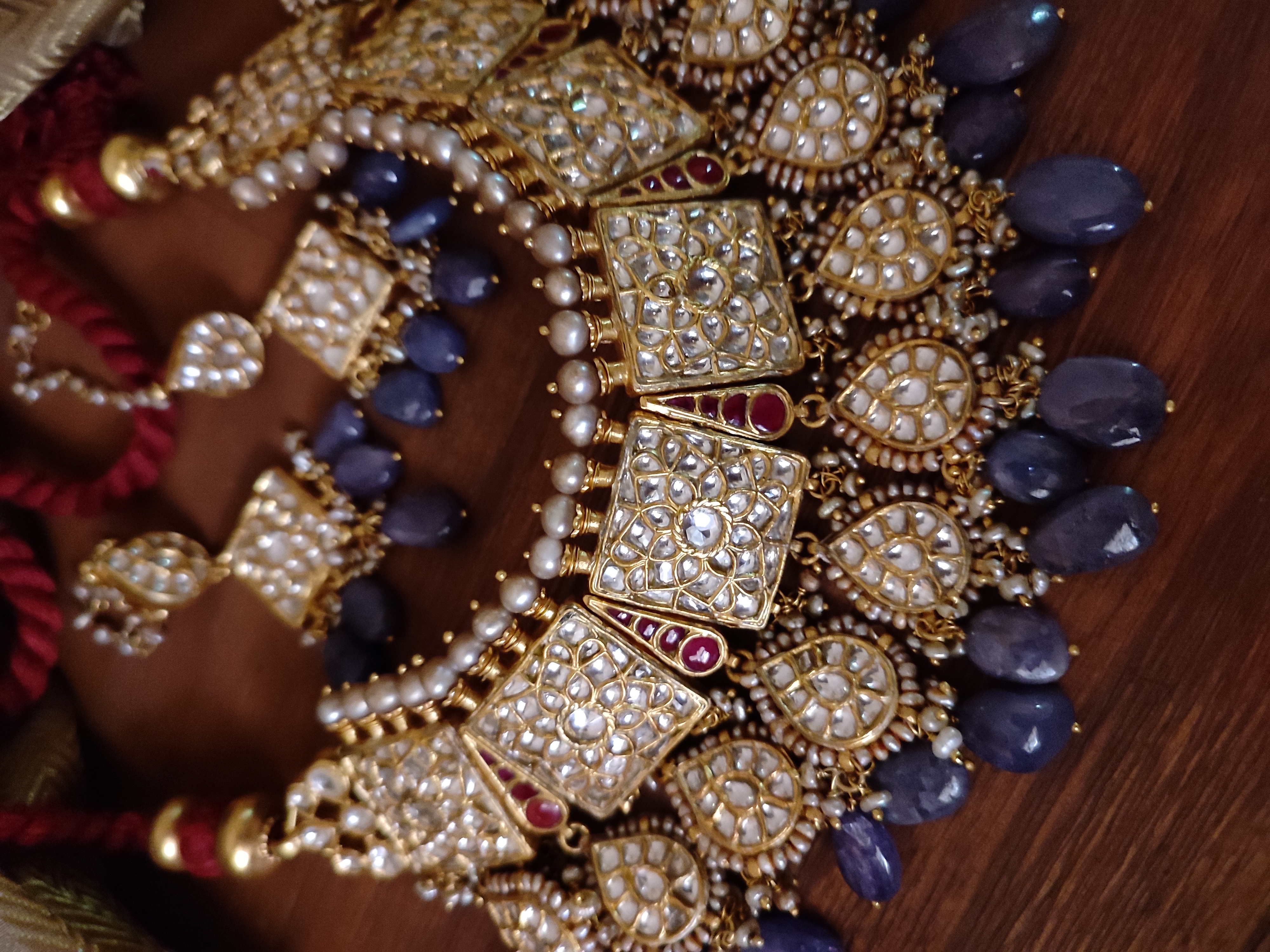 Gharana Lilac Kundan Necklace Set