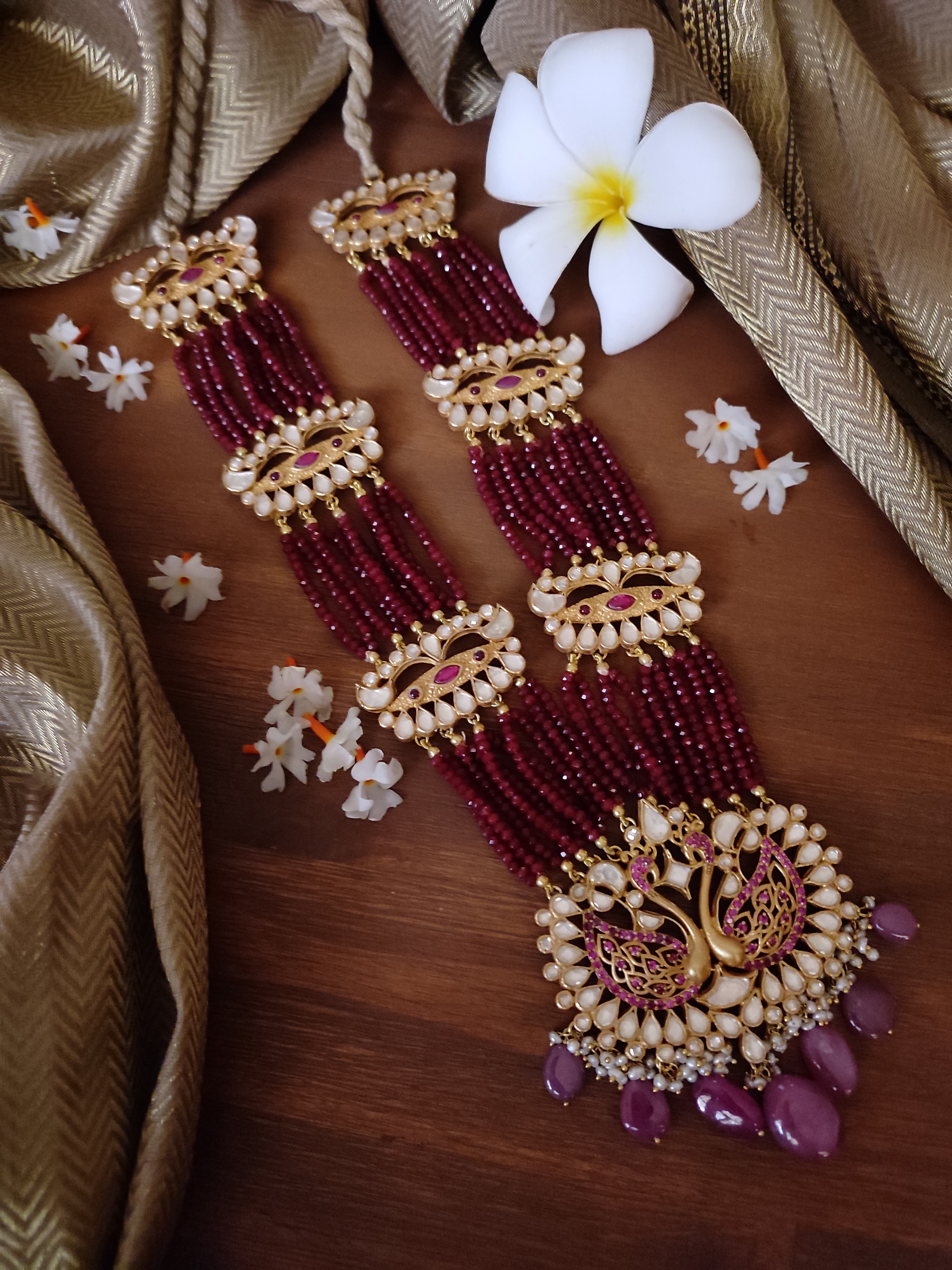 Gharana Mayur Kundan Necklace Set