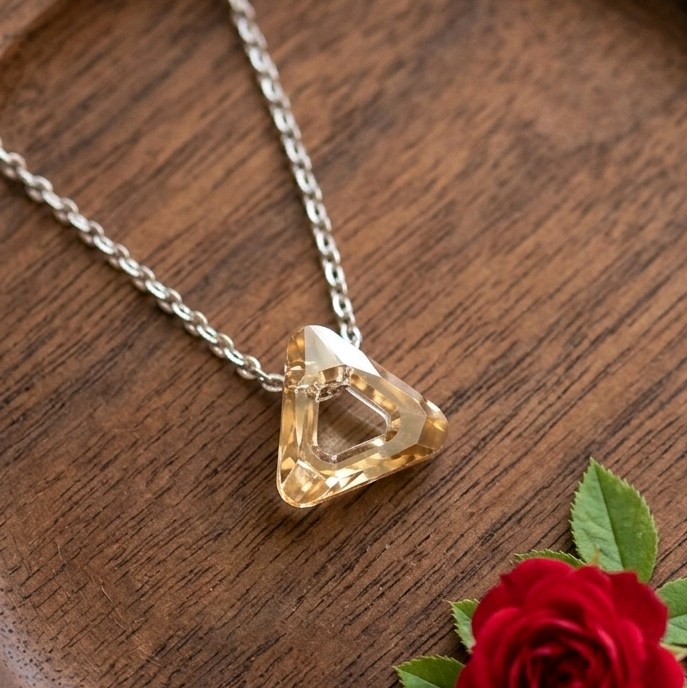 Triangular Swarovski Crystal Pendant Chain
