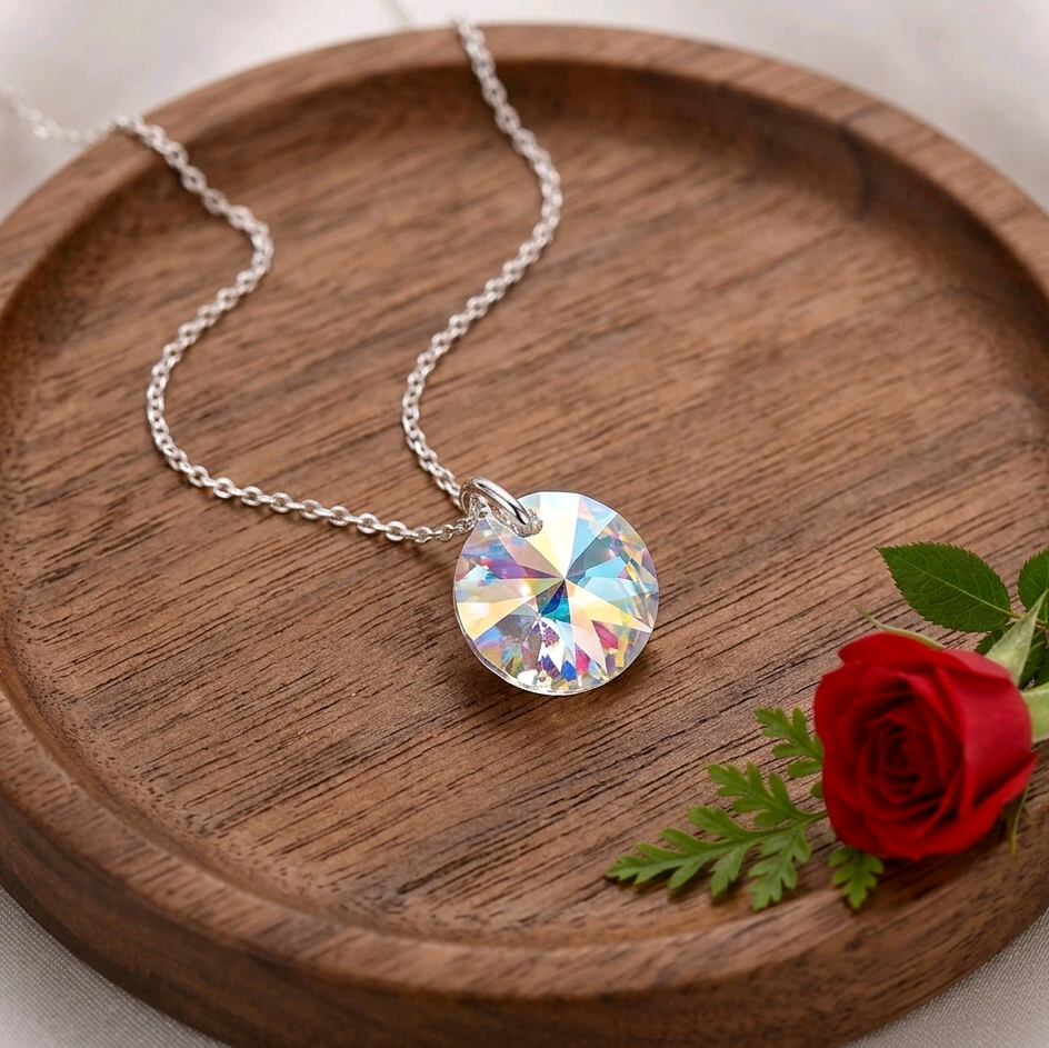 White Swarovski Crystal Pendant