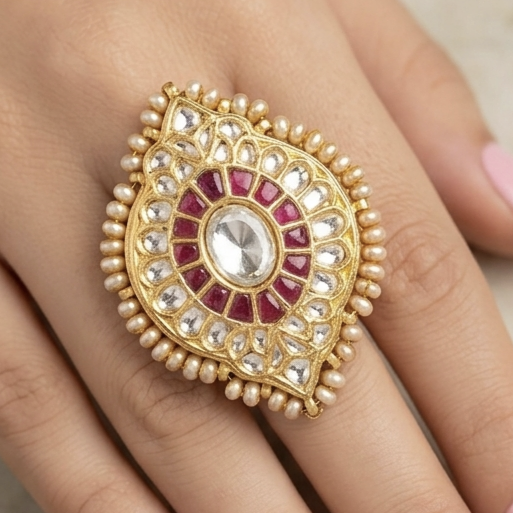 Ghrana Thappa Kundan Ring