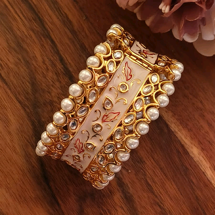 Gharana Pink Enamel Kada