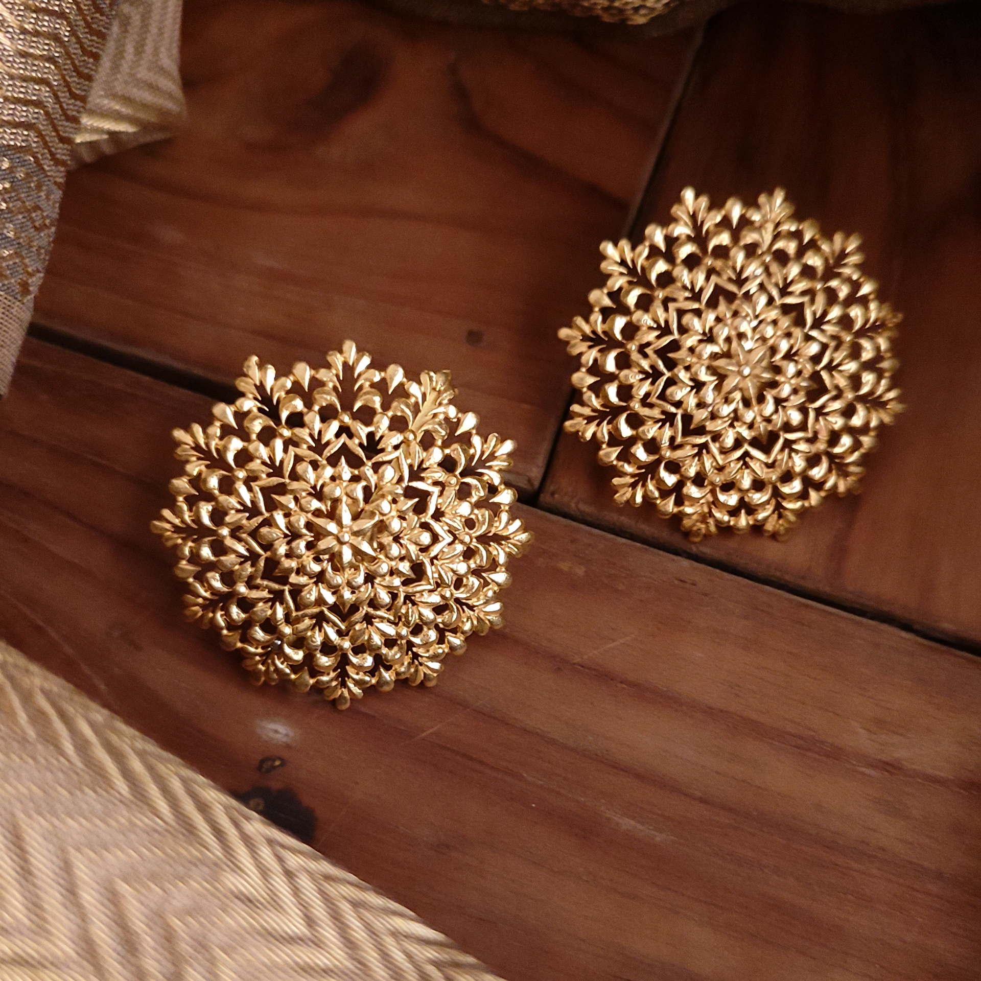 Gold Plated Jaali Studs