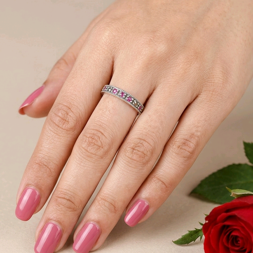 Thin Marcasite Band Ring