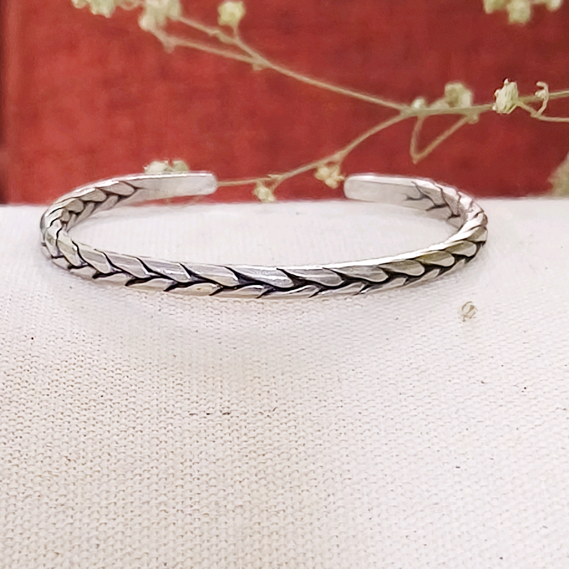 Braided Silver Kada