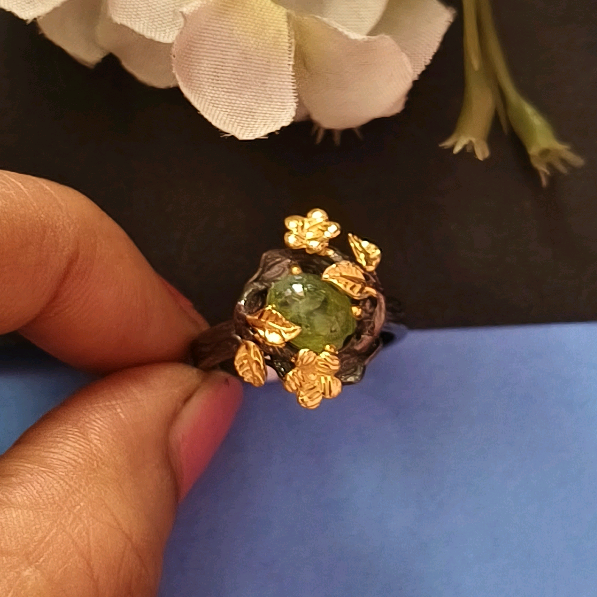 Eraa Peridot Designer Ring 1