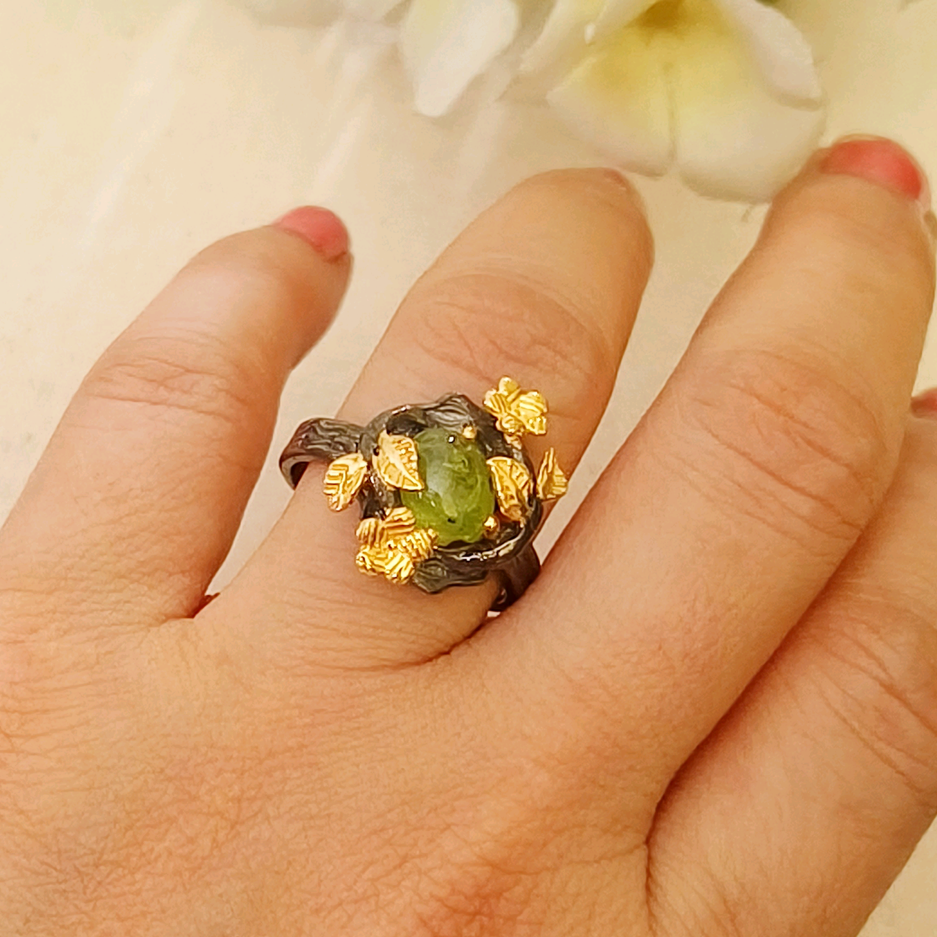 Eraa Peridot Designer Ring 1