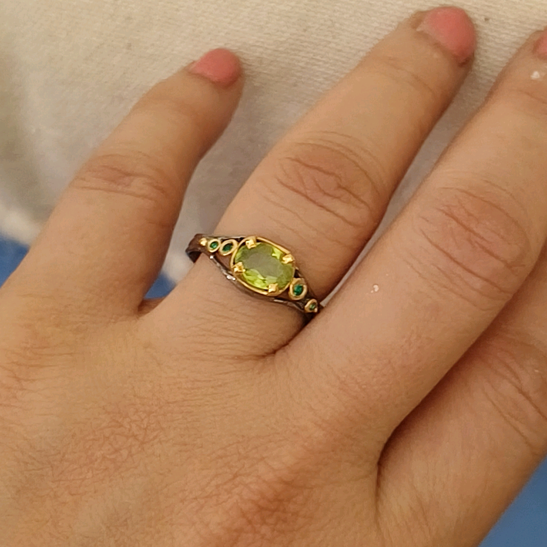 Eraa Peridot Designer Ring 2