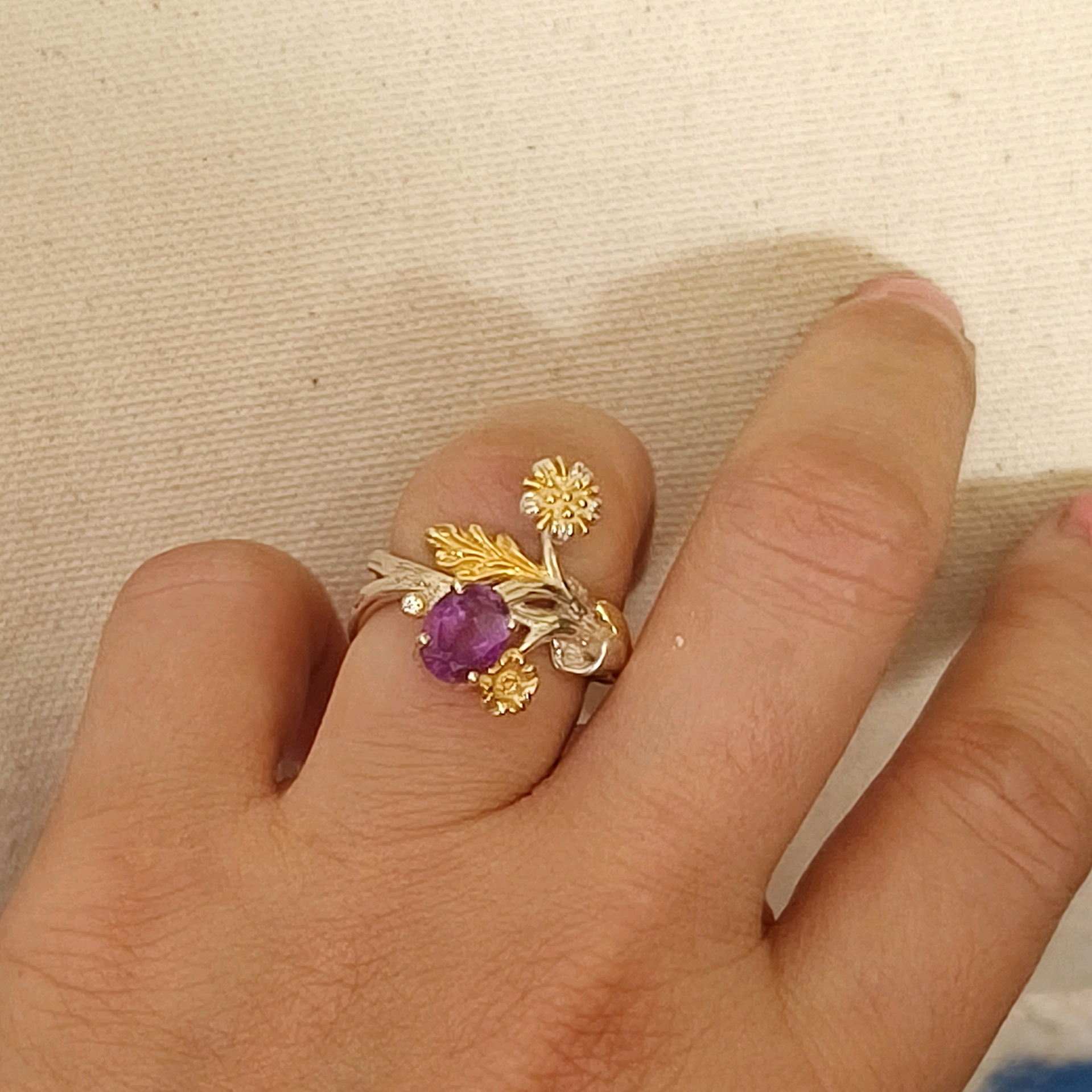 Eraa Amethyst Designer Ring 