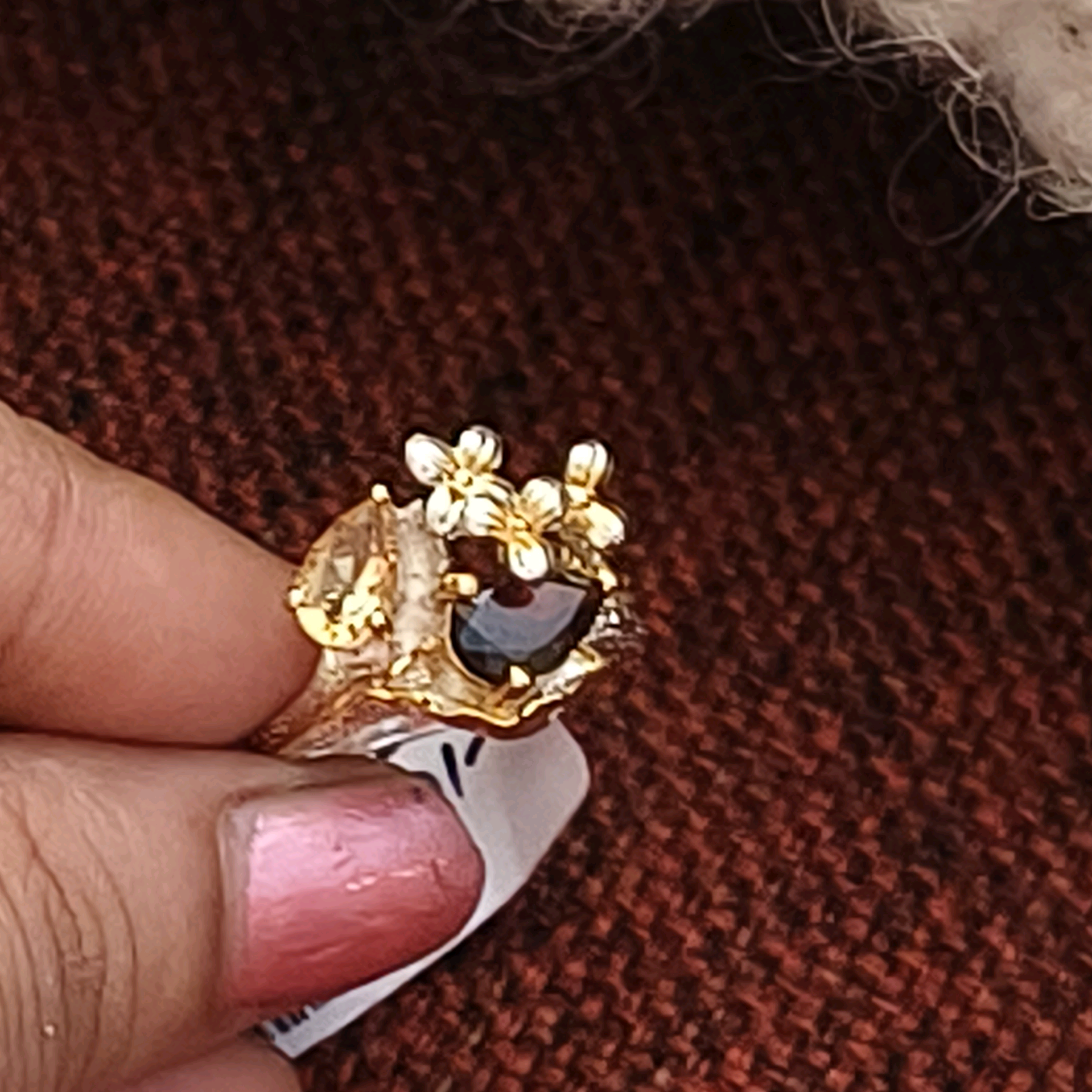 Eraa Garnet and Citrine Designer Ring 