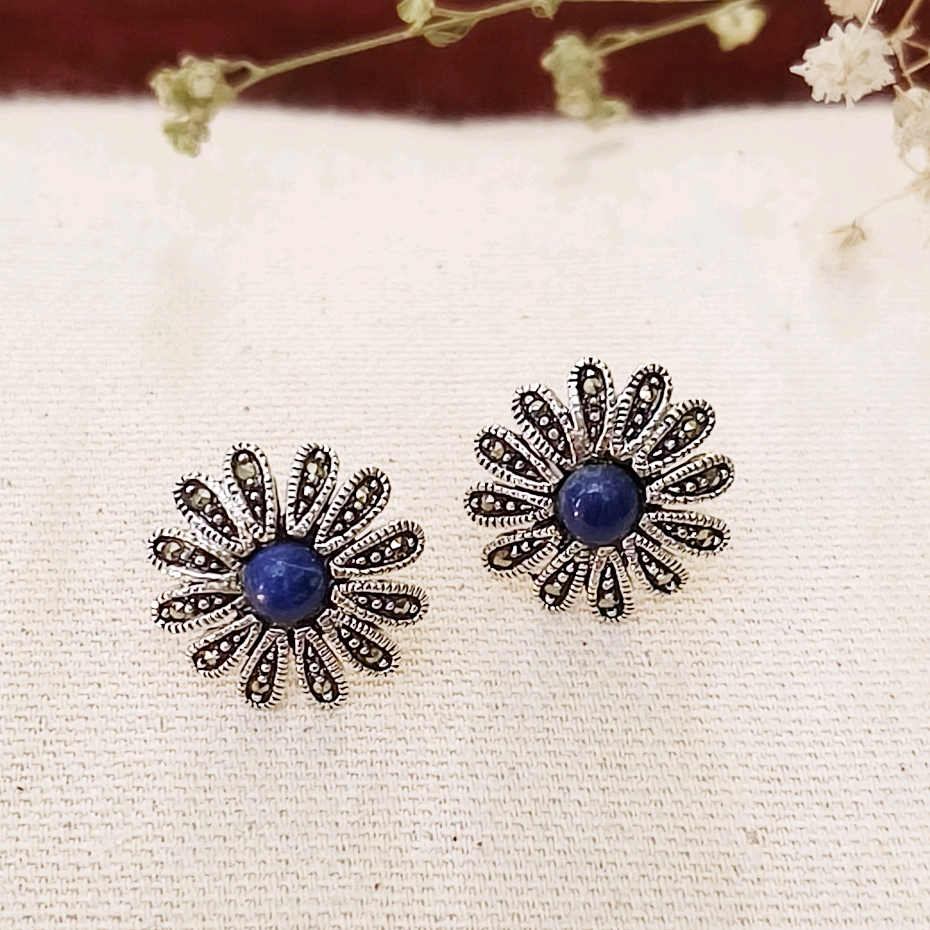 Gia Lapis Marcasite Studs