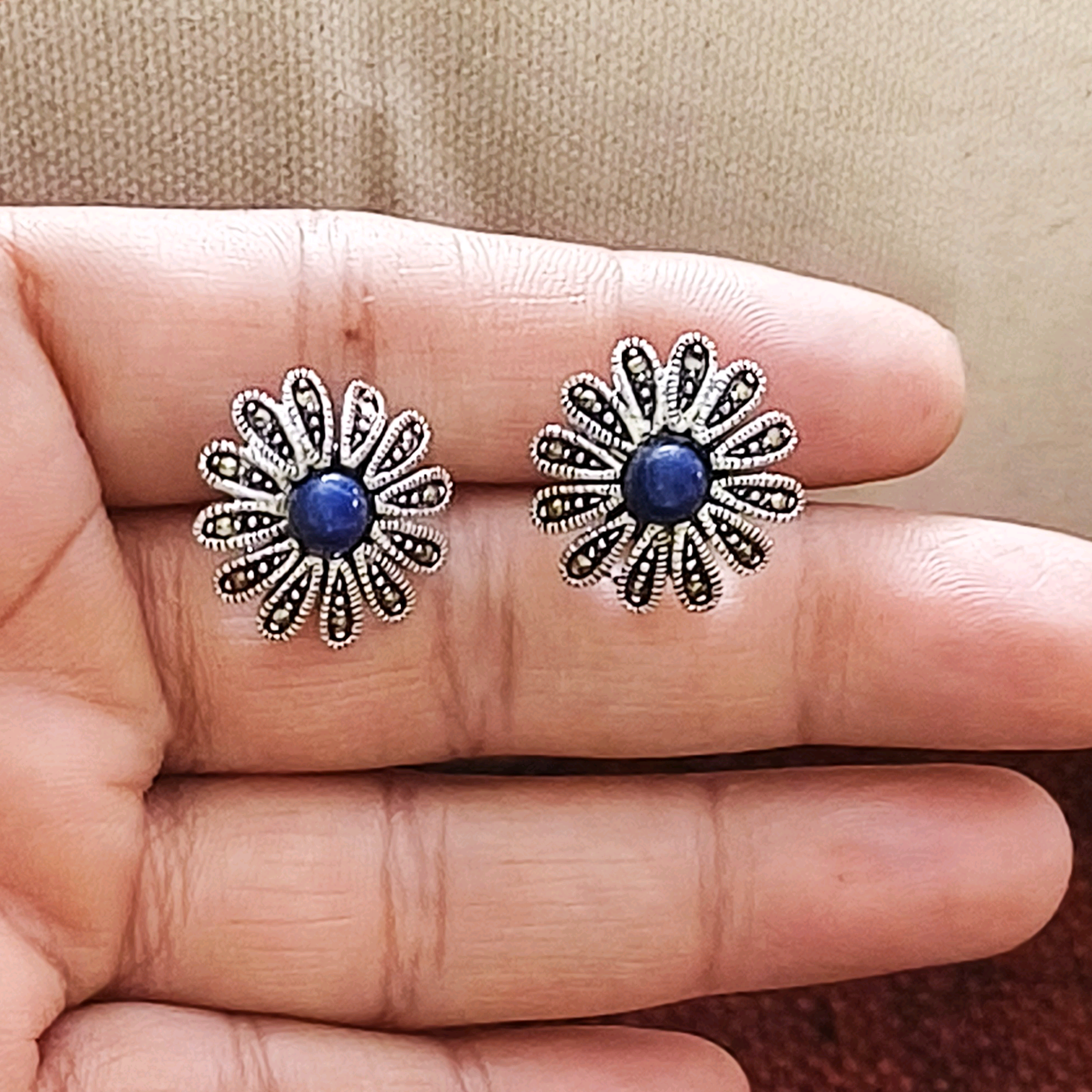 Gia Lapis Marcasite Studs