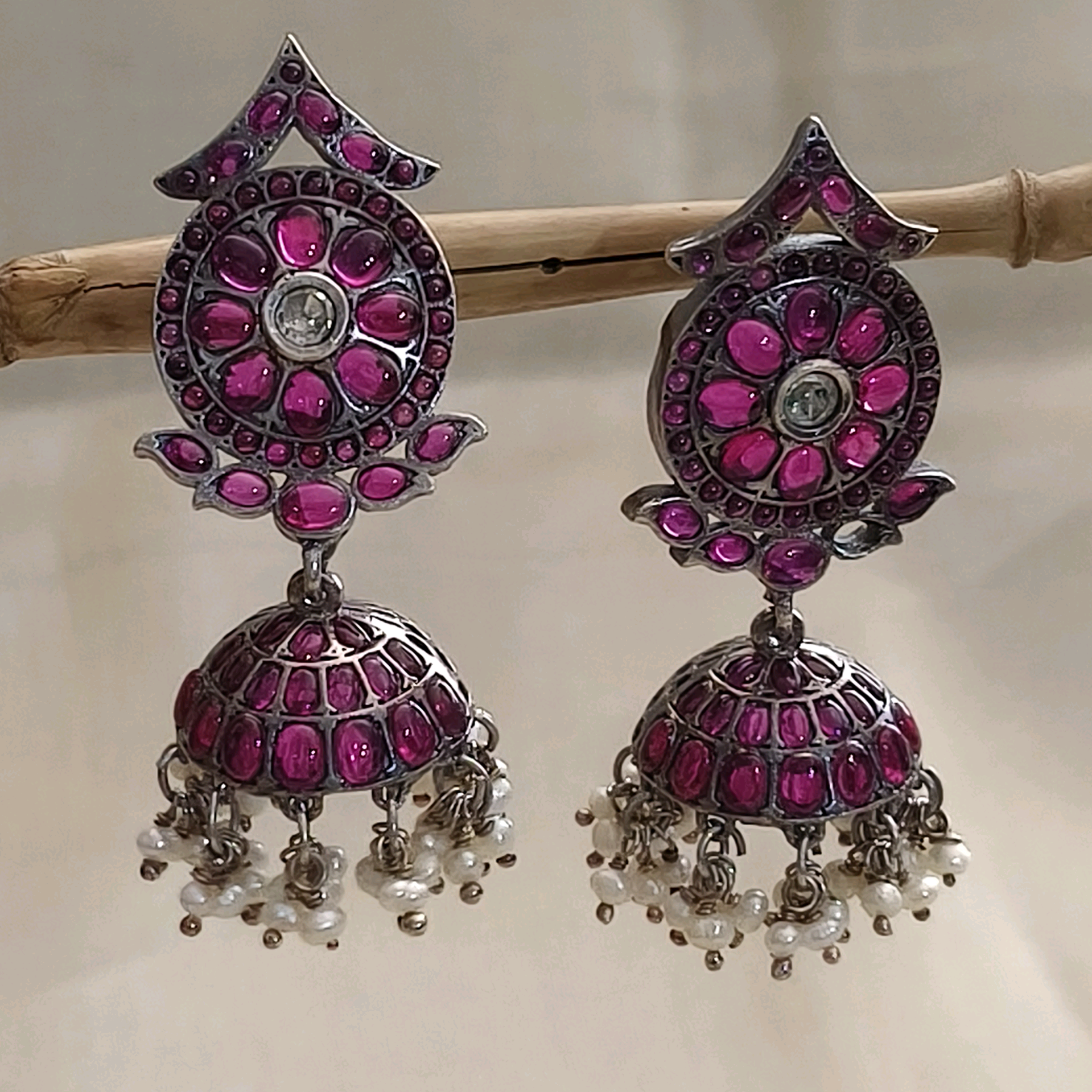 Kora Pink Jhumka