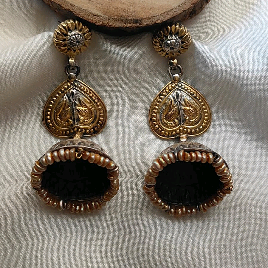 Dual Tone Heart Jhumki