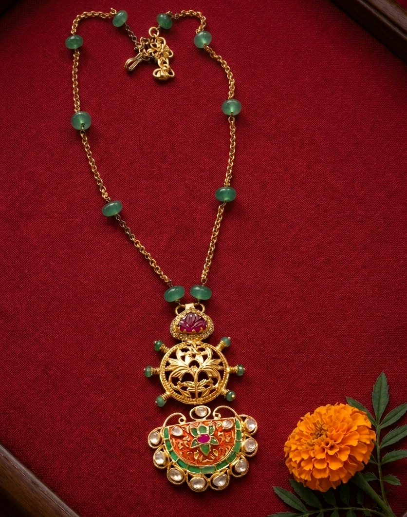 Nayaab Long Necklace with Minakari Work