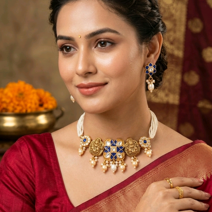 Gharana Temple Work Choker Set