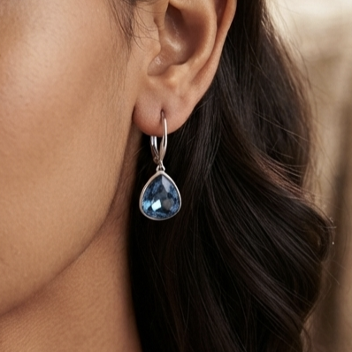 Sky blue Swarovski danglers