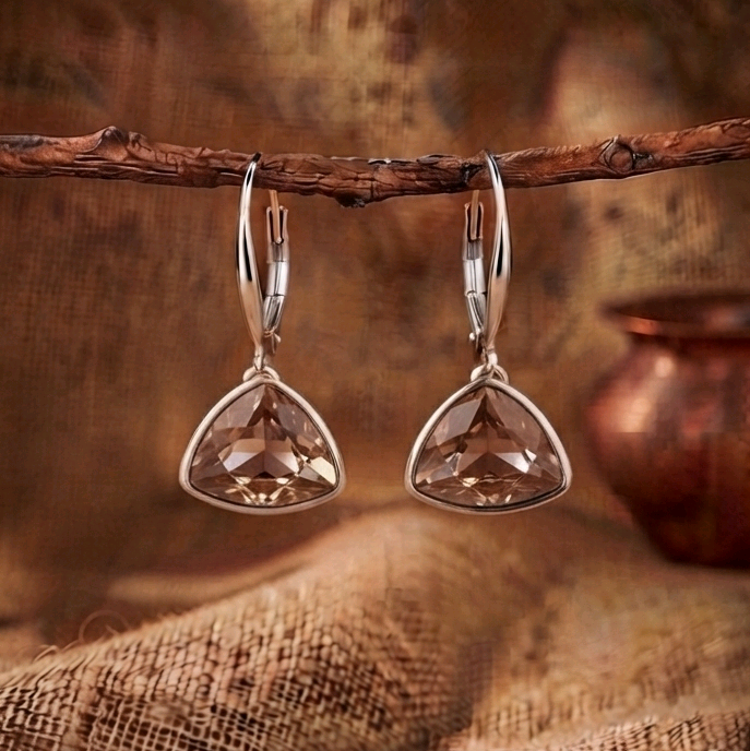 Rust Swarovski danglers 