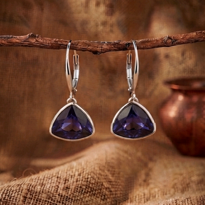 Purple Swarovski danglers 
