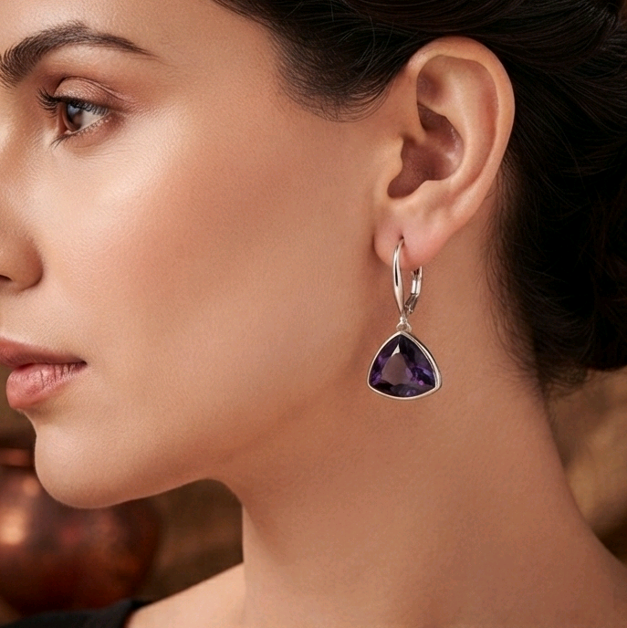 Purple Swarovski danglers 