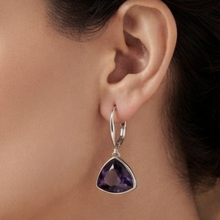 Purple Swarovski danglers 