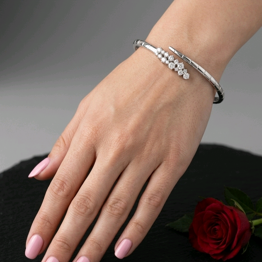 Crystalline Silver Bracelet 