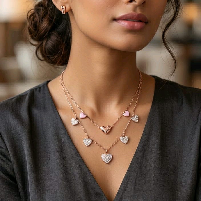 Heart Rose Gold Necklace 