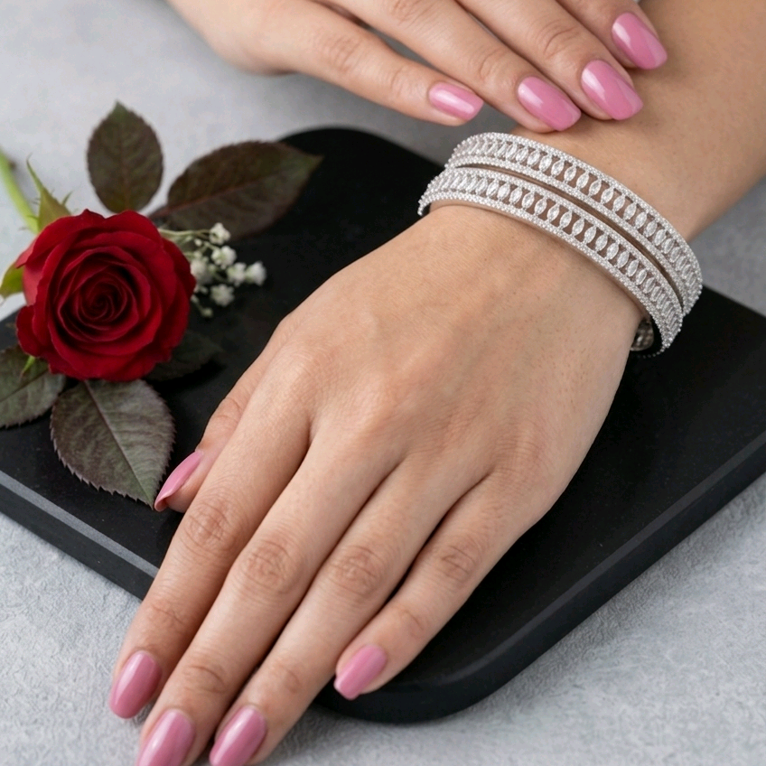 Elegant Cubic Zircon Bangle 