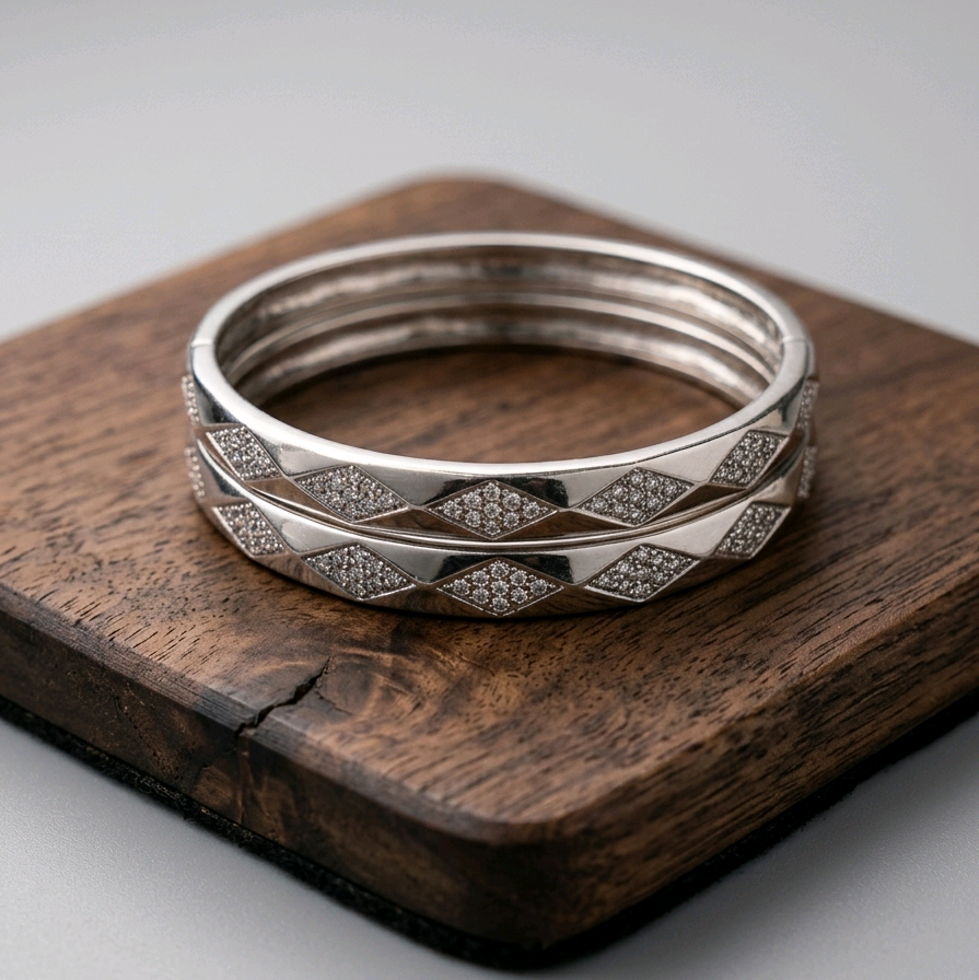 Sterling Silver CZ Bangles