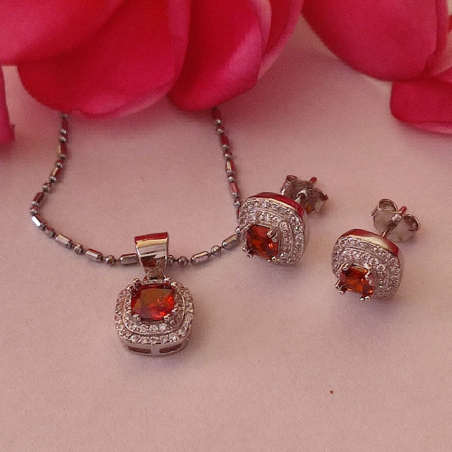 925 Stirling CZ Pendant Set 