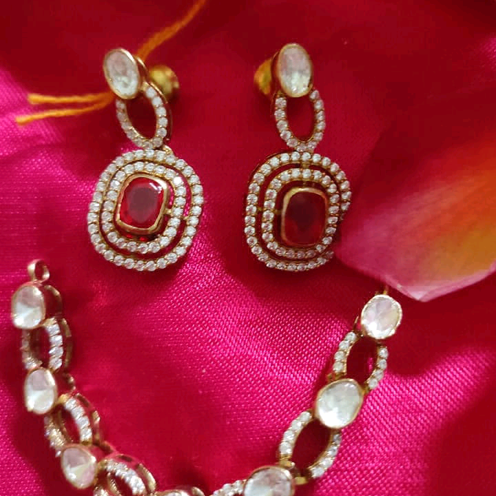 Pink Moissanite Pendant Set 