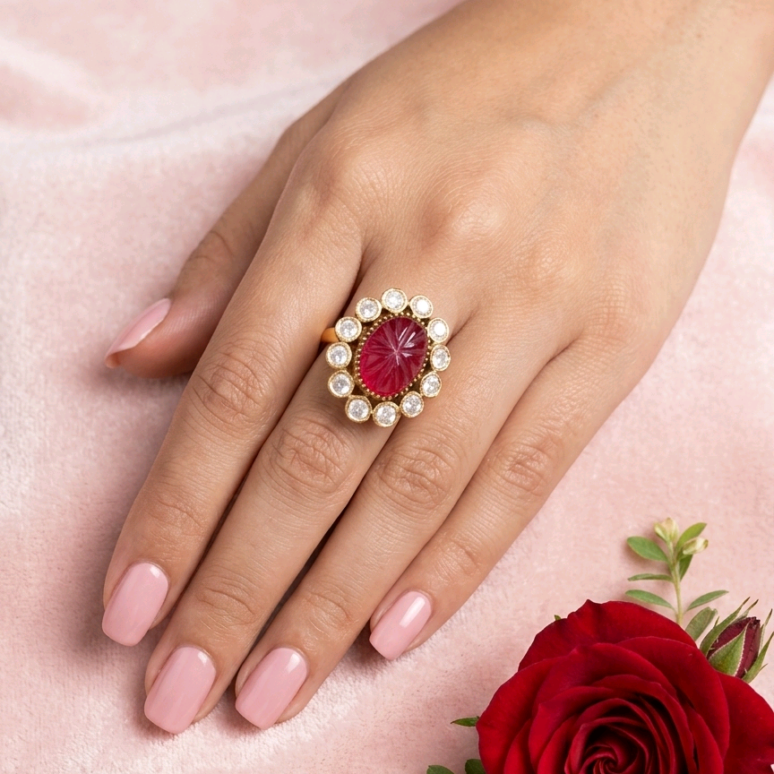 Pink Moissanite Ring