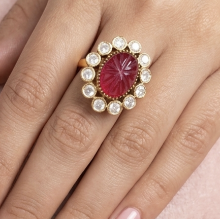 Pink Moissanite Ring