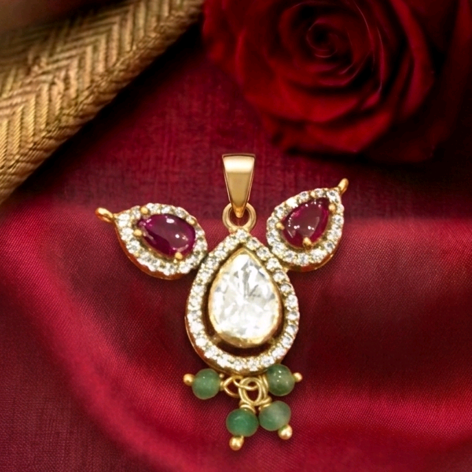 Pink Moissanite CZ Pendant 