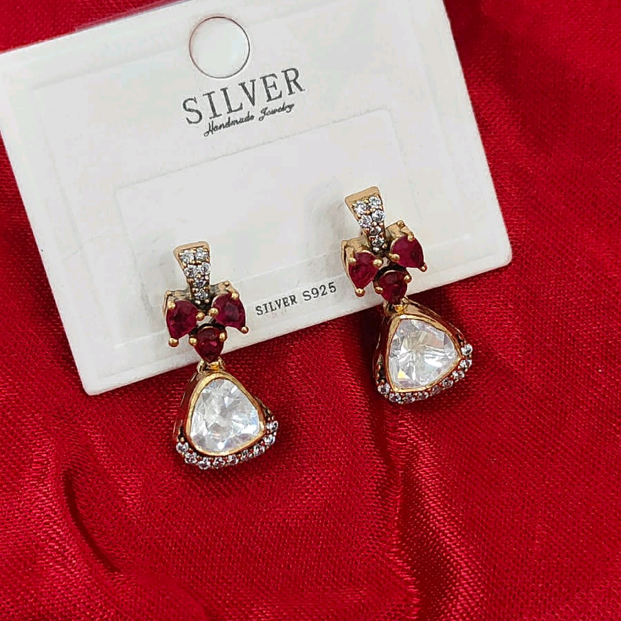 Moissanite Ruby earrings 