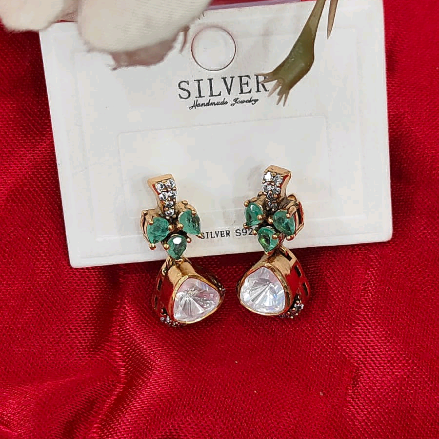 Moissanite Green Earrings 