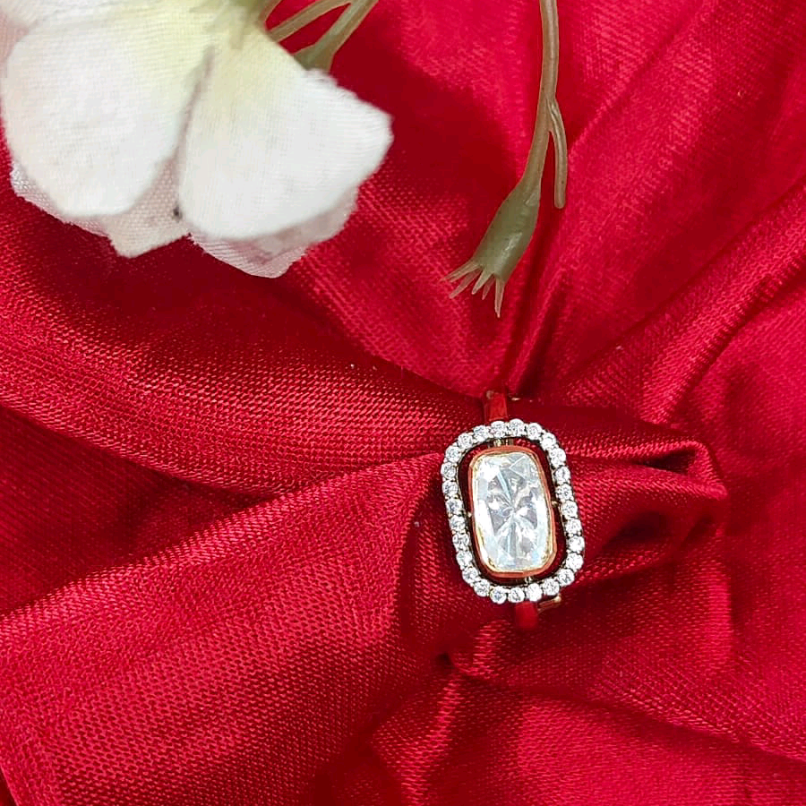 Moissanite Square Ring