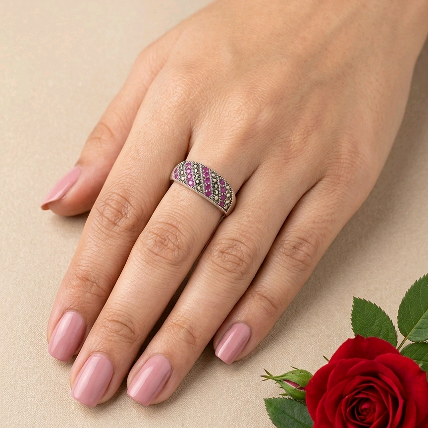 Marcasite Pink Band 