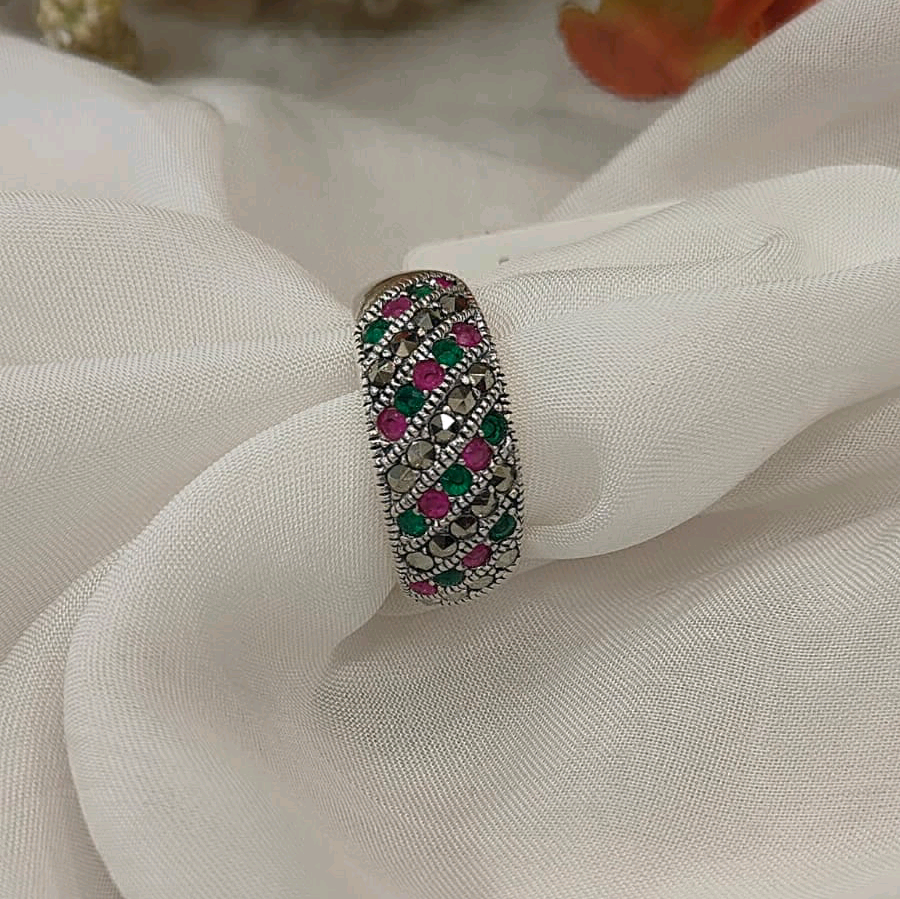 Marcasite Green n Pink Band
