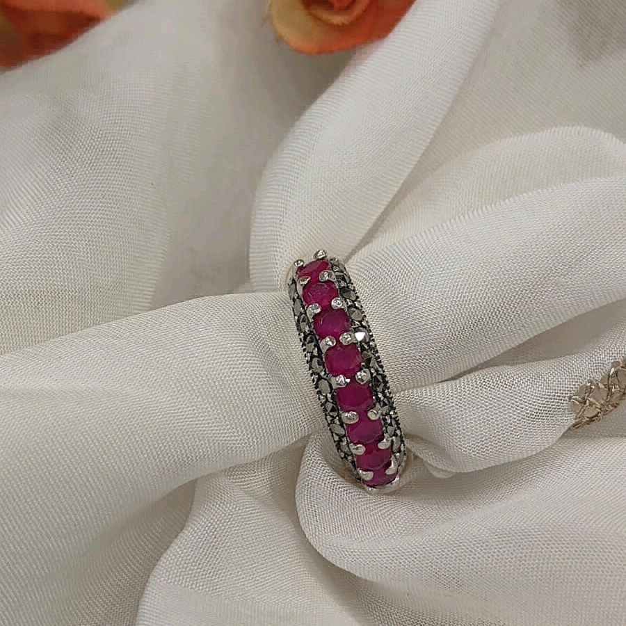 Pink Marcasite Ring