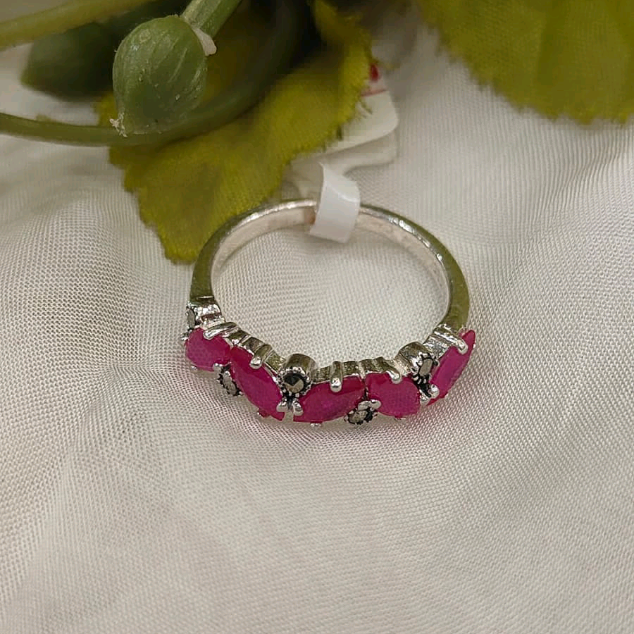 Pink Marcasite Ring 