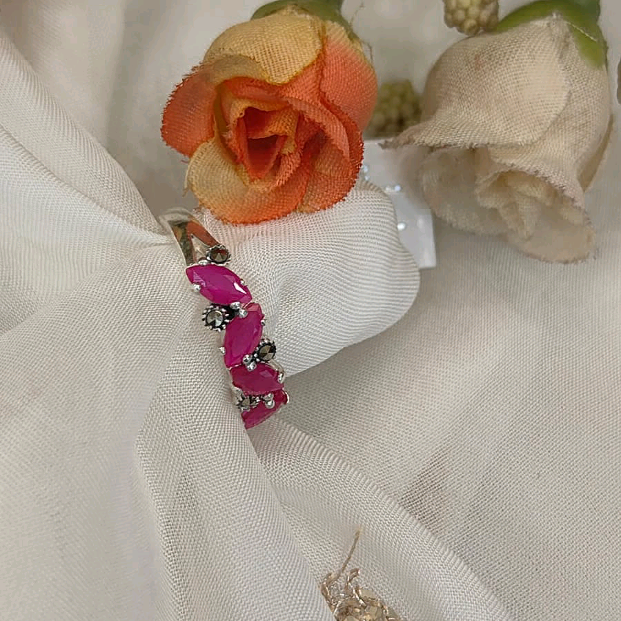 Pink Marcasite Ring 