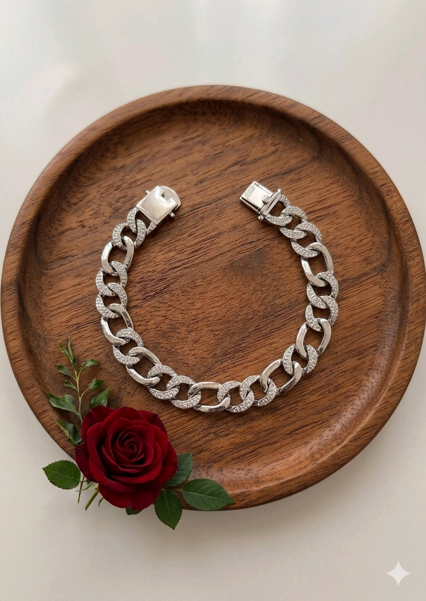 Silver Anchor Link Bracelet 