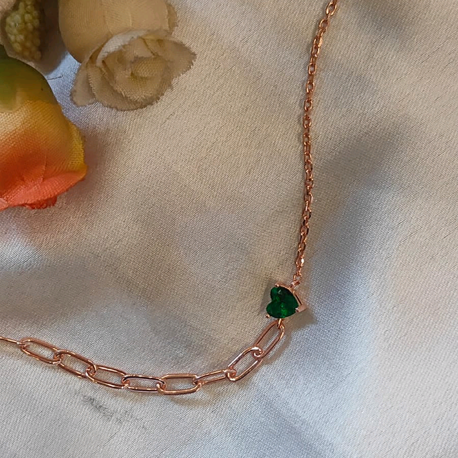 Green Square Cut Silver Bracelet 