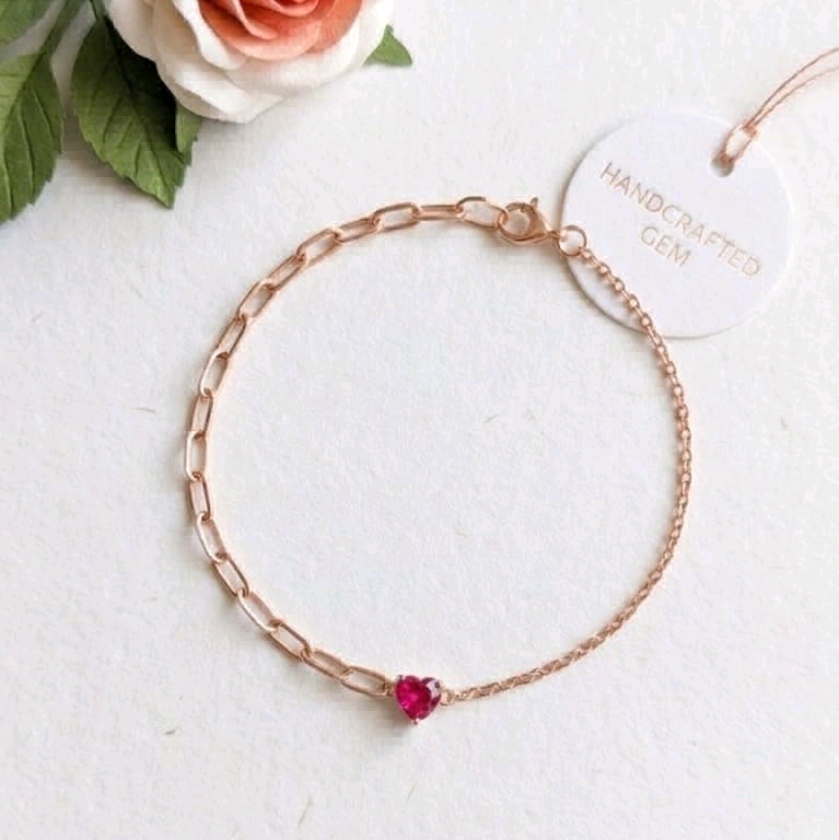 Red Heart CZ Bracelet 