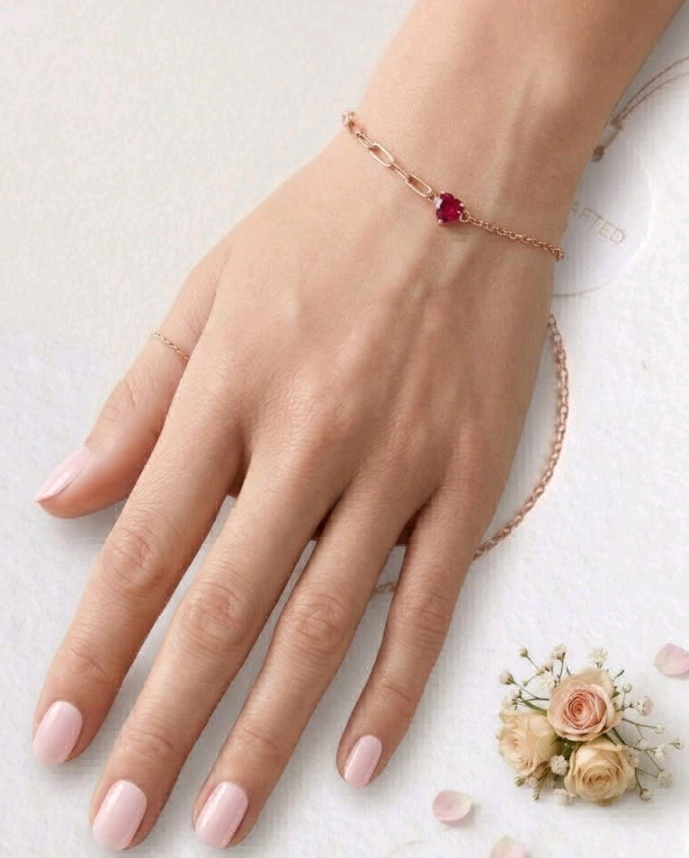 Red Heart CZ Bracelet 