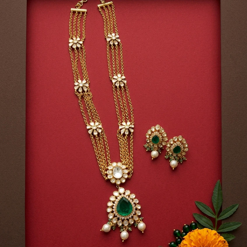 Moissanite Premium Green Nacklace 