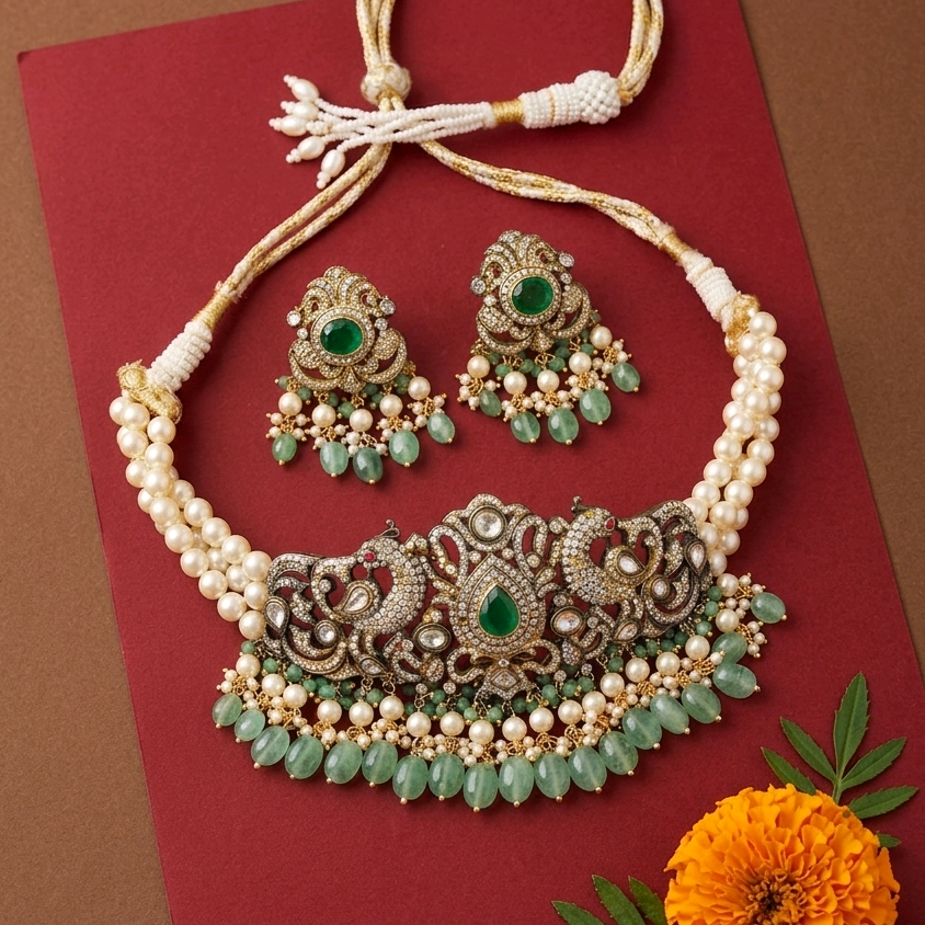 Moza Choker Set in 925 Sterling Silver