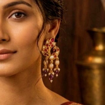 MaYuRa Kundan Peacock Earrings
