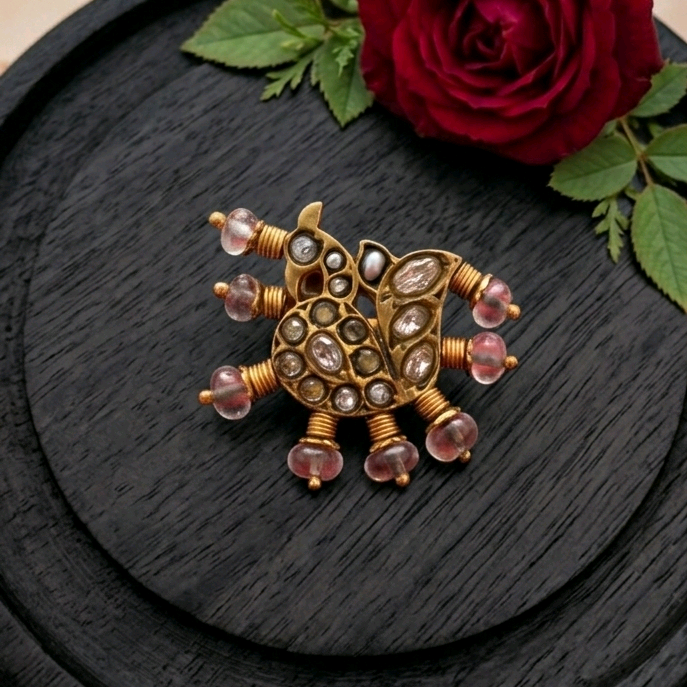 MaYuRa Kundan Peacock Ring